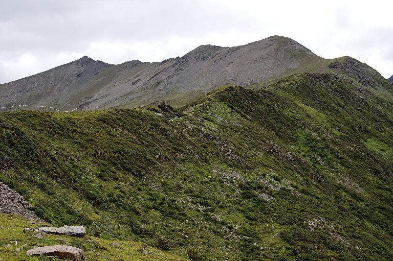 North-facing slope with ridge