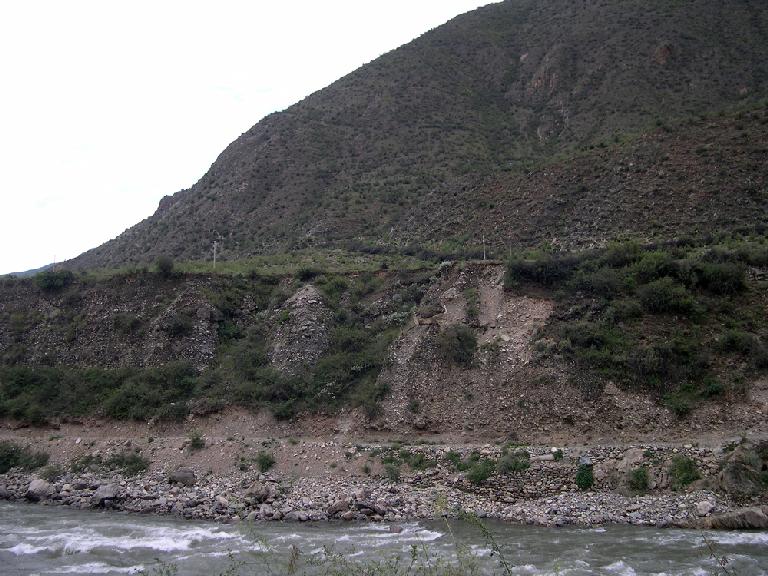 Xiangcheng Xian, Sichuan.  Habitat of Acanthochlamys bracteata on terraces above Souqu River. 2840 m