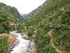 Sichuan:Xiaojin Xian. SW of the city of Xiaojin at Shalong Xiang. View downstream in main valley.